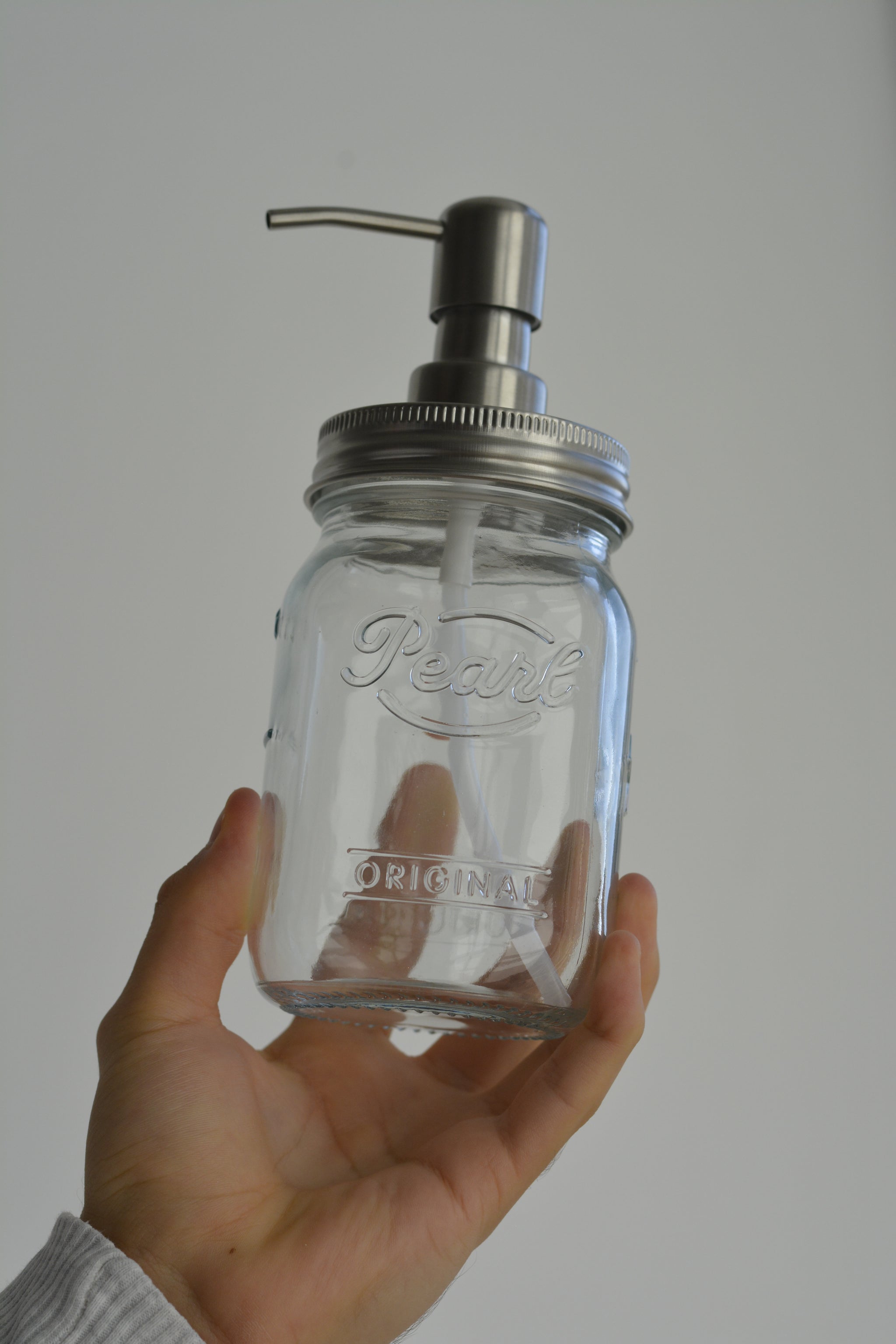 Distributeur De Savon En Verre 13,5 Oz Avec Pompe Dorée - Pour Cuisine Ou Salle De Bain, Gris Transparent